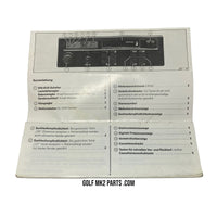 Golf / Jetta MK2 Beta radio Brochure BR-59 CE-1