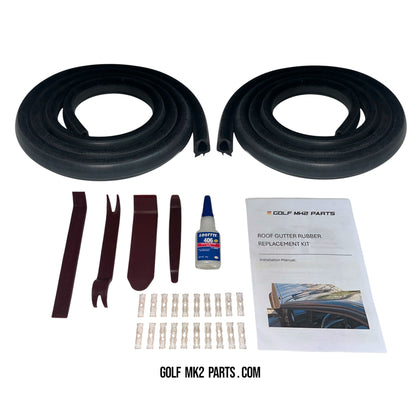 VW Golf Mk2 / Jetta Mk2 Roof Gutter Rubber Replacement Kit – Left & Right Set – 191853705