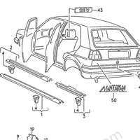 Interior seal trim 5 door (rear left)