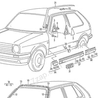 Door moulding 3 door new type (rear left)