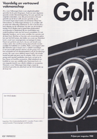 Golf MK2 1989 Price List Brochure (PDF File)